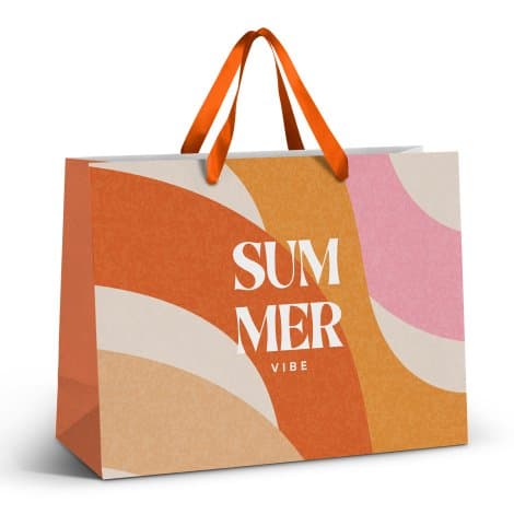 Extra Large Ribbon Handle Paper Bag - Full Colour - Image 1