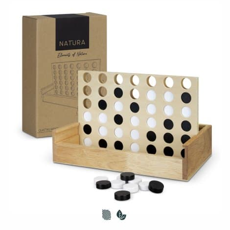NATURA Quattro Wooden Four-in-a-Row Game - Image 1