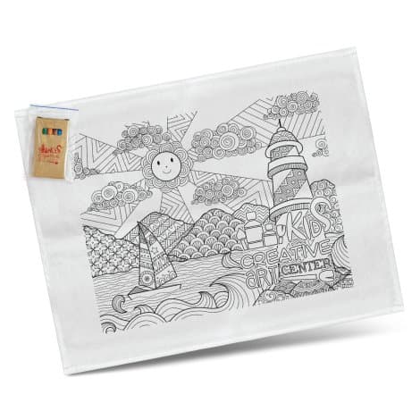 Cotton Colouring Tea Towel - Image 1
