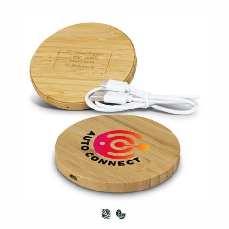 Vita Bamboo Wireless Charger - Round - Image 1