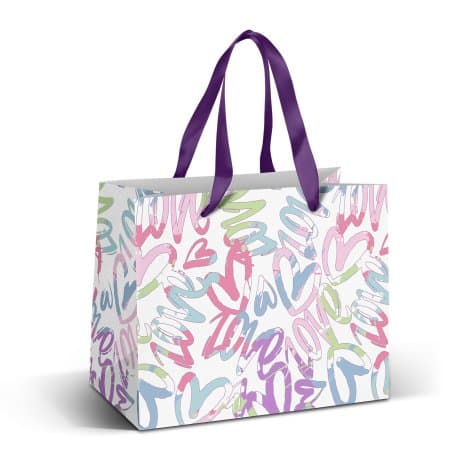 Medium Ribbon Handle Paper Bag - Full Colour - Image 1