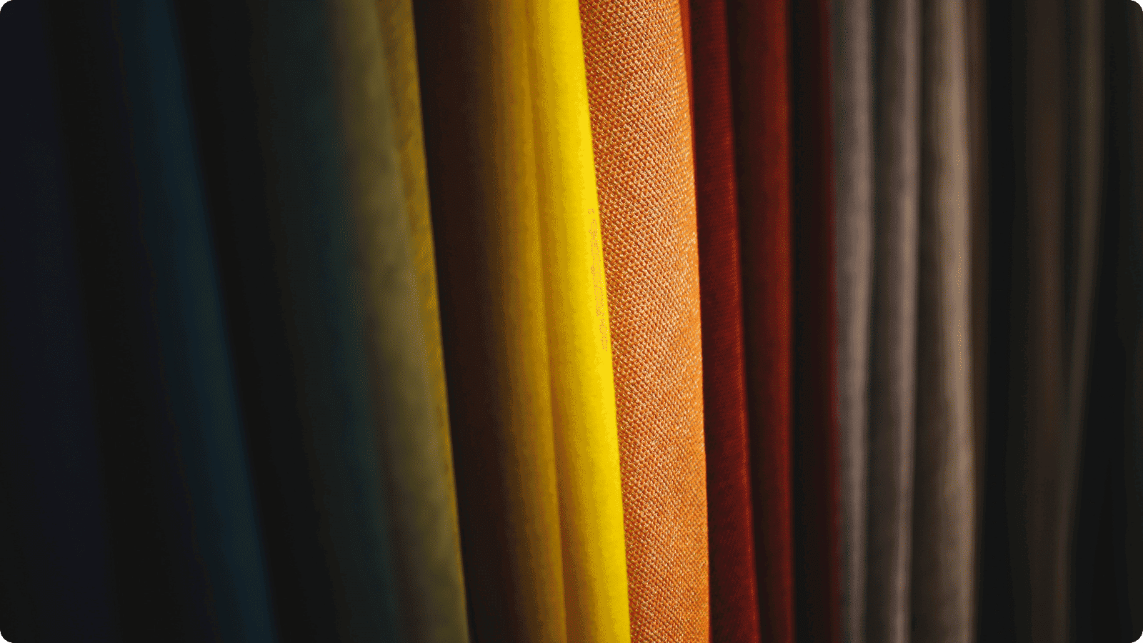 Colorful fabric samples for customization